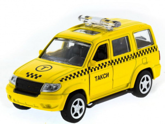 Машина ''АВТОПАНОРАМА'' инерц. УАЗ Патриот (такси) 1/50, в/к 12*7*5,5 см