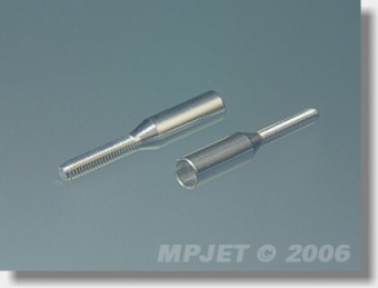 Наконечник карбоновой тяги, M2, отверстие O3мм, алюминий, MPJet, 2 шт.