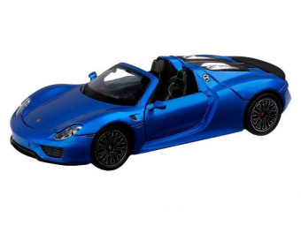 Машина АВТОПАНОРАМА Porsche 918 Spyder, 1/24, синий,  свет, звук, в/к 24,5х12,5х10,5 см