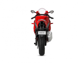Мотоцикл АВТОПАНОРАМА SUZUKI GSR-R1000, 1/18, металл, красный, свободный ход колес