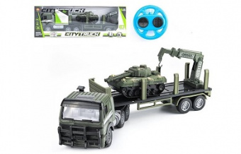 Радиоуправляемый грузовик-трейлер + танк ZhouleToys CityTruck 1:18
