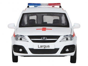 Машина ''АВТОПАНОРАМА'' LADA LARGUS Скорая помощь, 1/24, свет, звук, инерция, в/к 24,5*12,5*10,5 см