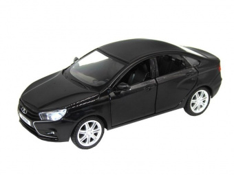 Машина ''АВТОПАНОРАМА'' LADA VESTA седан, 1/24,  черный металлик, свет, звук, в/к 24,5x12,5x10,5 см