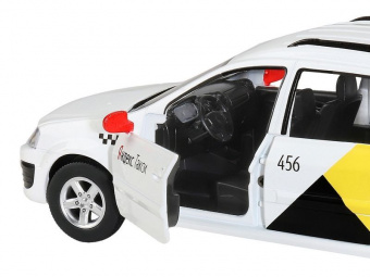 Машина ''АВТОПАНОРАМА'' Яндекс.Такси LADA LARGUS, белый, 1/24, свет, звук, в/к 24,5*12,5*10,5 см