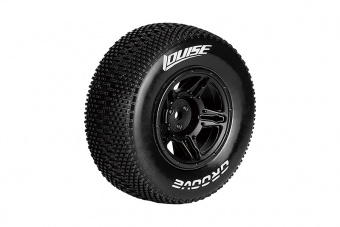 Колеса в сборе SC-GROOVE 1/10 SC TIRE SOFT / BLACK RIM / MOUNTED