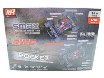 Радиоуправляемый монстр Remo Hobby SMAX Brushless (синий) 4WD 2.4G 1/16 RTR