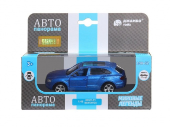 Машина ''АВТОПАНОРАМА'' BENTLEY BENTAYGA, синий, 1/45, инерция, в/к 17,5*12,5*6,5 см