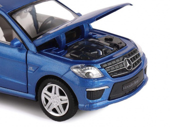 Машина ''АВТОПАНОРАМА'' Mercedes-Benz ML63 AMG, синий, 1/32, свет, звук, инерция, в/к 17,5*13,5*9 см
