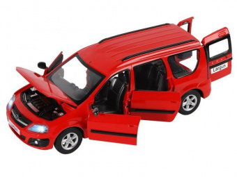 Машина ''АВТОПАНОРАМА'' LADA LARGUS, красный, 1/24, свет, звук, инерция, в/к 24,5*12,5*10,5 см