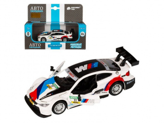 Машина АВТОПАНОРАМА BMW M4, 1/44, белый, инерция, откр. двери, в/к 17,5*12,5*6,5 см