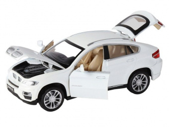 Машина ''АВТОПАНОРАМА'' BMW X6, белый, 1/32 , свет, звук, инерция, в/к 17,5*13,5*9 см