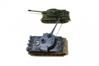 Радиоуправляемый танковый бой T34 Tiger масштаб 1:28 с эффектом грязи