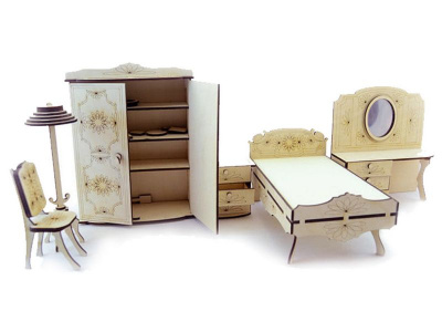 Деревянный конструктор Lemmo Набор мебели «спальня», 101 деталь