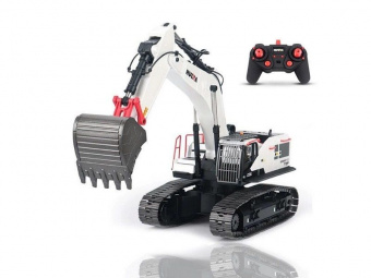 Радиоуправляемый экскаватор HUI NA TOYS, белый 2.4G 22CH 1/14 RTR