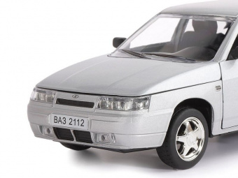 Машина ''АВТОПАНОРАМА'' ВАЗ 2112, 1/22, серебряный, инерция, в/к 24,5x12,5x10,5 см