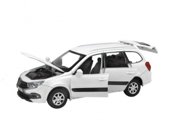 Машина ''АВТОПАНОРАМА'' LADA GRANTA CROSS, белый, 1/24, свет, звук, инерция, в/к 24,5*12,5*10,5 см