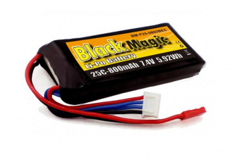 LiPo 7,4В(2S) 800mAh 25C Soft Case JST-BEC plug