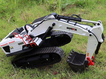 Радиоуправляемый экскаватор HUI NA TOYS, белый 2.4G 22CH 1/14 RTR