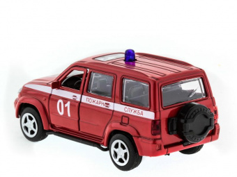 Машина ''АВТОПАНОРАМА'' инерц. УАЗ Патриот (пожарная) 1/50, в/к 12*7*5,5 см