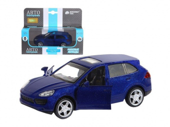 Машина ''АВТОПАНОРАМА'' Porsche Cayenne S, синий перламутр, 1/43, инерция, в/к 17,5*12,5*6,5 см