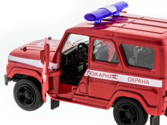 Машина ''АВТОПАНОРАМА'' инерц. УАЗ-469 (пожарная) 1/50, в/к 12*7*5,5 см