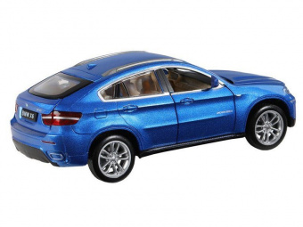 Машина АВТОПАНОРАМА BMW X6, синий, 1/32, свет, звук, инерция, в/к 17,5*13,5*9 см