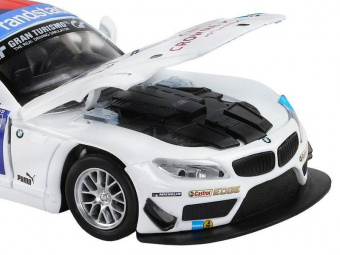 Машина ''АВТОПАНОРАМА'' BMW Z4 GT3, белый, 1/32, свет, звук, инерция, в/к 17,5*13,5*9 см