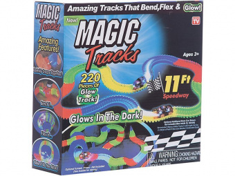 Автотрек Magic Tracks 11FT Speedway 220 деталей (гибкий, светится в темноте)