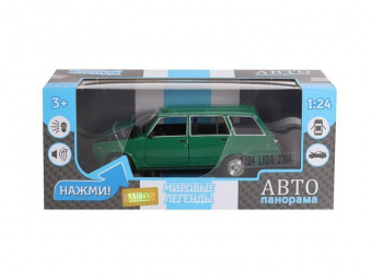 Машина ''АВТОПАНОРАМА'' ВАЗ 2104, зеленый, 1/24, инерция, в/к 24,5*12,5*10,5 см