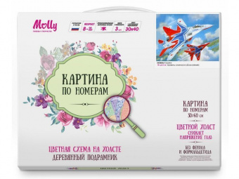 Картина по номерам с цветной схемой на холсте 30х40 Стрижи (18 цветов)
