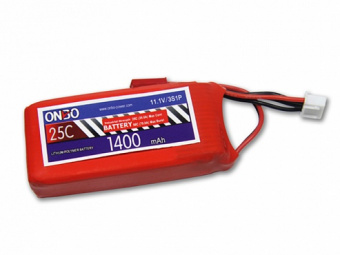Аккумулятор ONBO 1400 mAh 3S 11.1V 25C LiPo Tplug