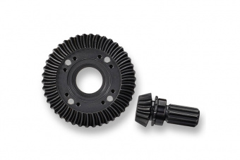 Ring gear, differential/ pinion gear, differential (machined, spiral cut) (rear)