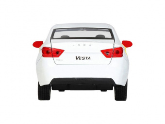 Машина ''АВТОПАНОРАМА'' Яндекс.Такси  LADA VESTA, белый, 1/24, свет. звук. эффект., инерция, в/к 24,5*12,5*10,5 см