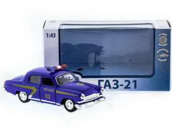 Машина ''АВТОПАНОРАМА'' инерц. ГАЗ-21 (милиция) 1/43, в/к 14*7*5,5 см