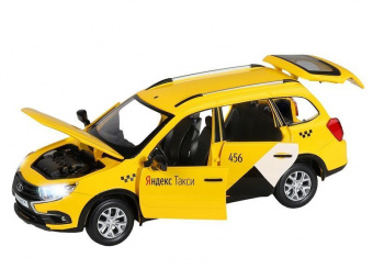 Машина ''АВТОПАНОРАМА'' Яндекс.Такси LADA GRANTA CROSS, желтый, 1/24, в/к 24,5*12,5*10,5 см