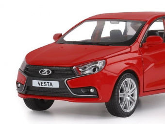 Машина ''АВТОПАНОРАМА'' LADA VESTA седан, 1/24,  красный, свет. звук. эффекты, в/к 24,5x12,5x10,5 см