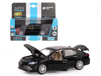 Машина АВТОПАНОРАМА Toyota Camry, черный, 1/32, свет, звук, инерция, в/к 17,5*13,5*9 см