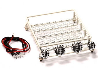 T11 Realistic 1/10 Scale Metal Luggage Tray with 4 LED Adjustable Spot Light 1 54x108mm