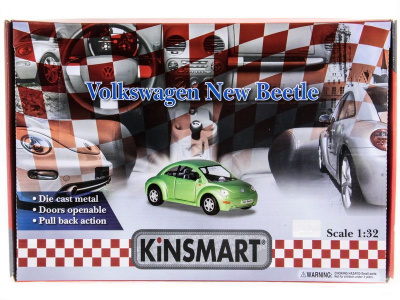 Машина Kinsmart 1:32 Volkswagen New Beetle инерция (1/12шт.)  б/к