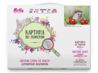Картина по номерам с цветной схемой на холсте 30х40 Подарок от друзей (18 цветов)