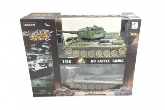 Радиоуправляемый танковый бой T34 Tiger масштаб 1:28 с эффектом грязи
