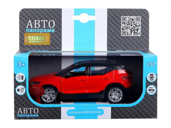 Машина АВТОПАНОРАМА Volvo XC40, 1/32, красный, инерция, свет, звук, в/к 17,5*13,5*9 см