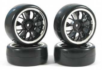 Колеса дрифт 1/10 - Fastrax Y-Spoke (V2 Tyre) 4шт - Chrome