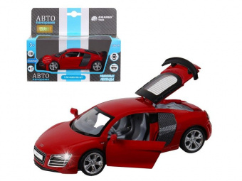 Машина ''АВТОПАНОРАМА'' Audi R8 GT, красный, 1/32, свет, звук, инерция, в/к 17,5*13,5*9 см