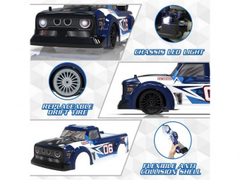Радиоуправляемый пикап Volantex RC для дрифта синий 4WD 2.4G 1/14 RTR