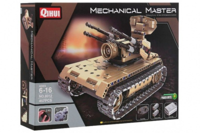 Радиоуправляемый конструктор зенитный танк QiHui Technics 4CH 2.4G 457 деталей