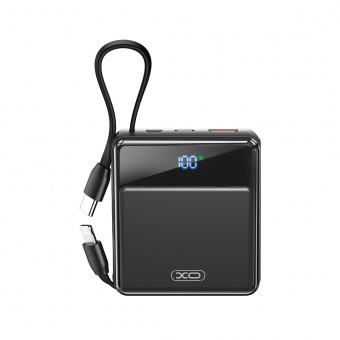 Мини цифровое быстрое зарядное устройство 10 000 mAh QC 22,5 Вт/PD 22,5 Вт PR224 Черный