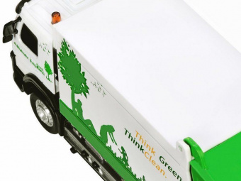 Машина ''АВТОПАНОРАМА'' Volvo мусоровоз, белый, 1/50, свет, звук, в/к 28*14*10 см
