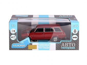 Машина ''АВТОПАНОРАМА'' ВАЗ 2104, 1/24, бордовый, инерция, в/к  24,5x12,5x10,5 см