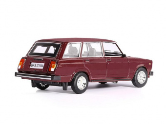 Машина ''АВТОПАНОРАМА'' ВАЗ 2104, 1/24, бордовый, инерция, в/к  24,5x12,5x10,5 см